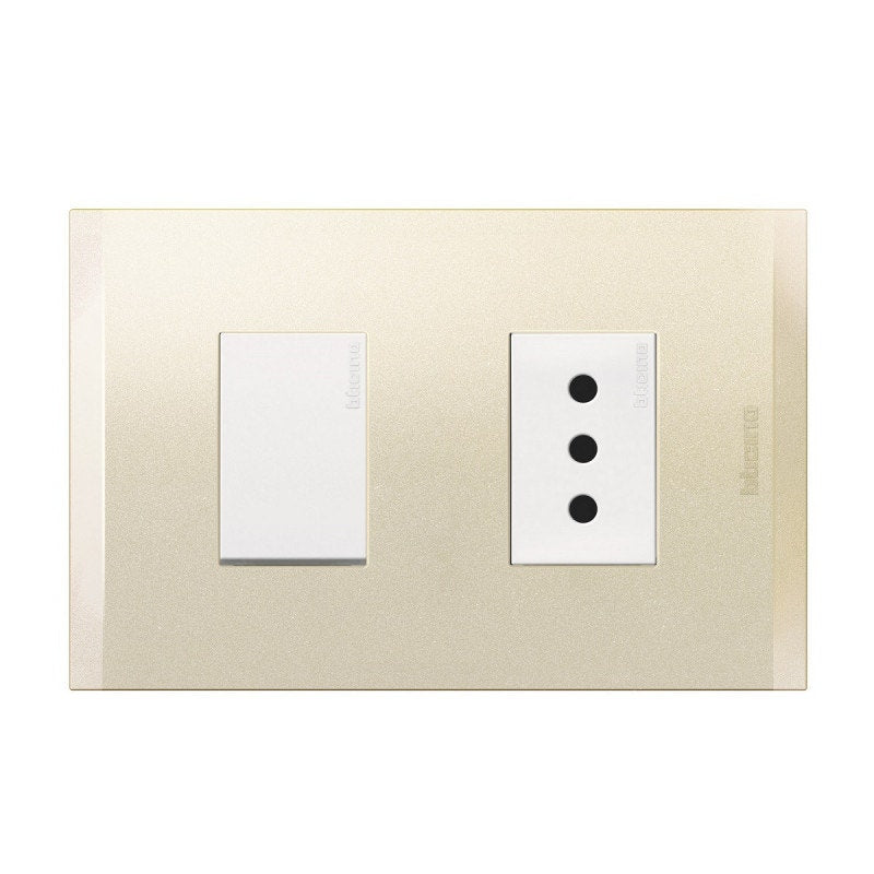 Bticino Interrup + Enchufe Nobile Blanco Af2203Eb