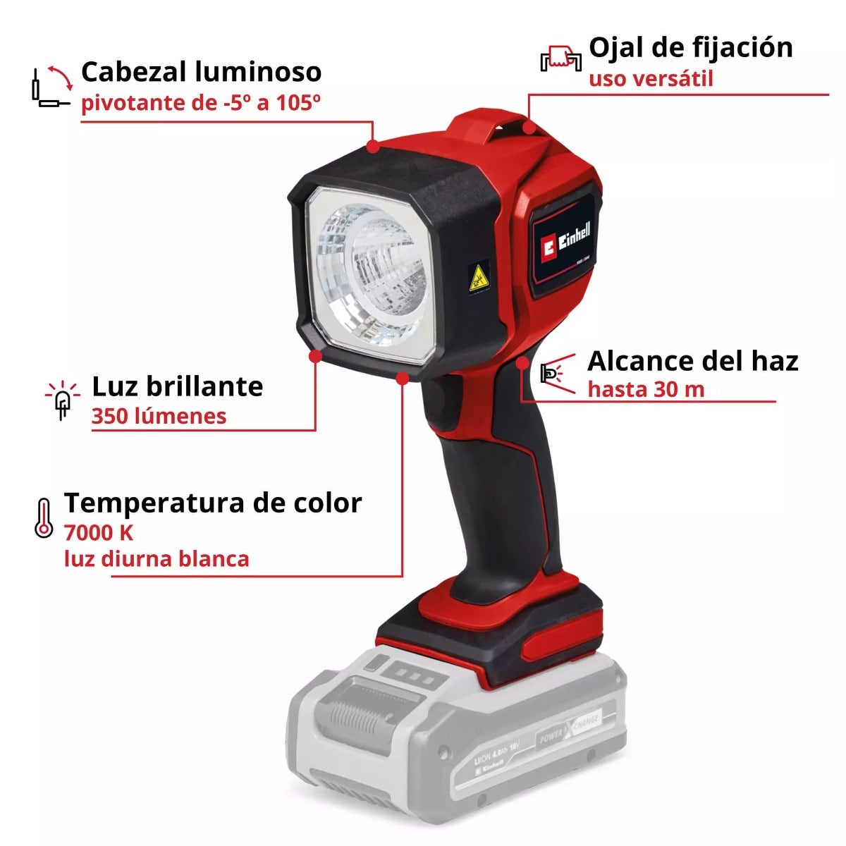Einhell Lampara Inalambrica 18v 350  4514175