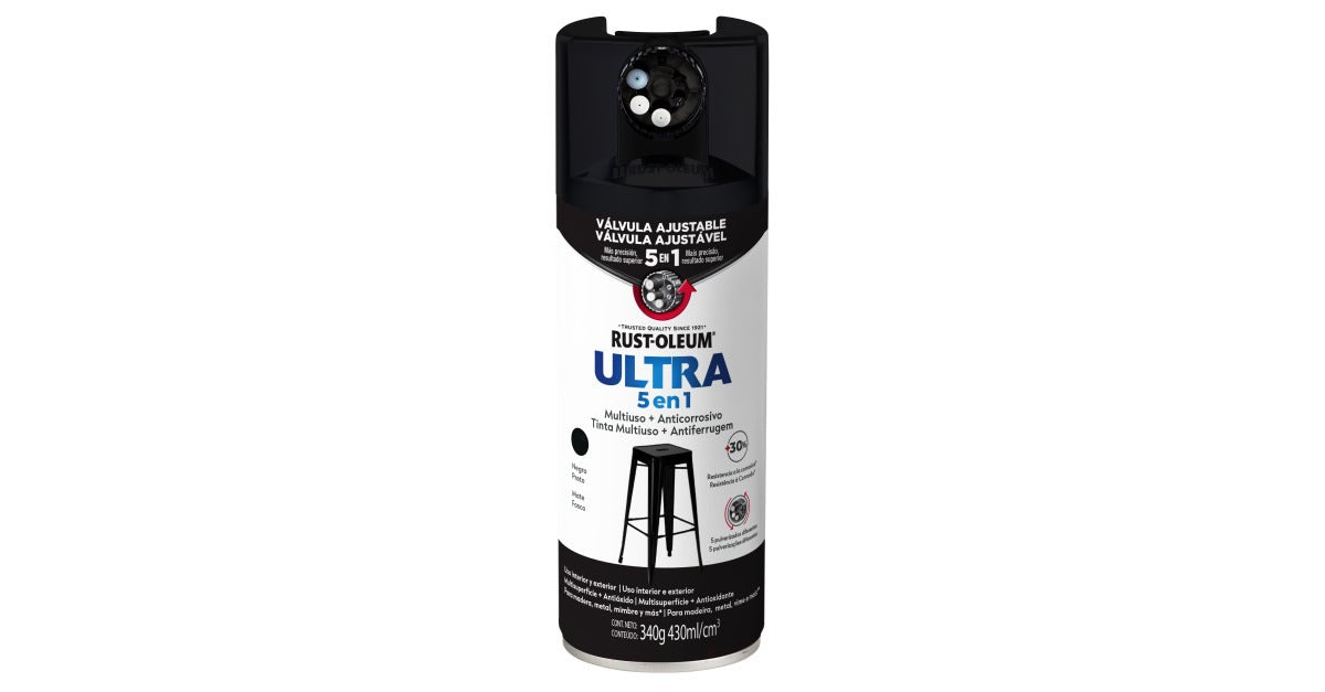 Rust-Oleum Ultra 5 En 1 Negro Brillante 340G. 387572