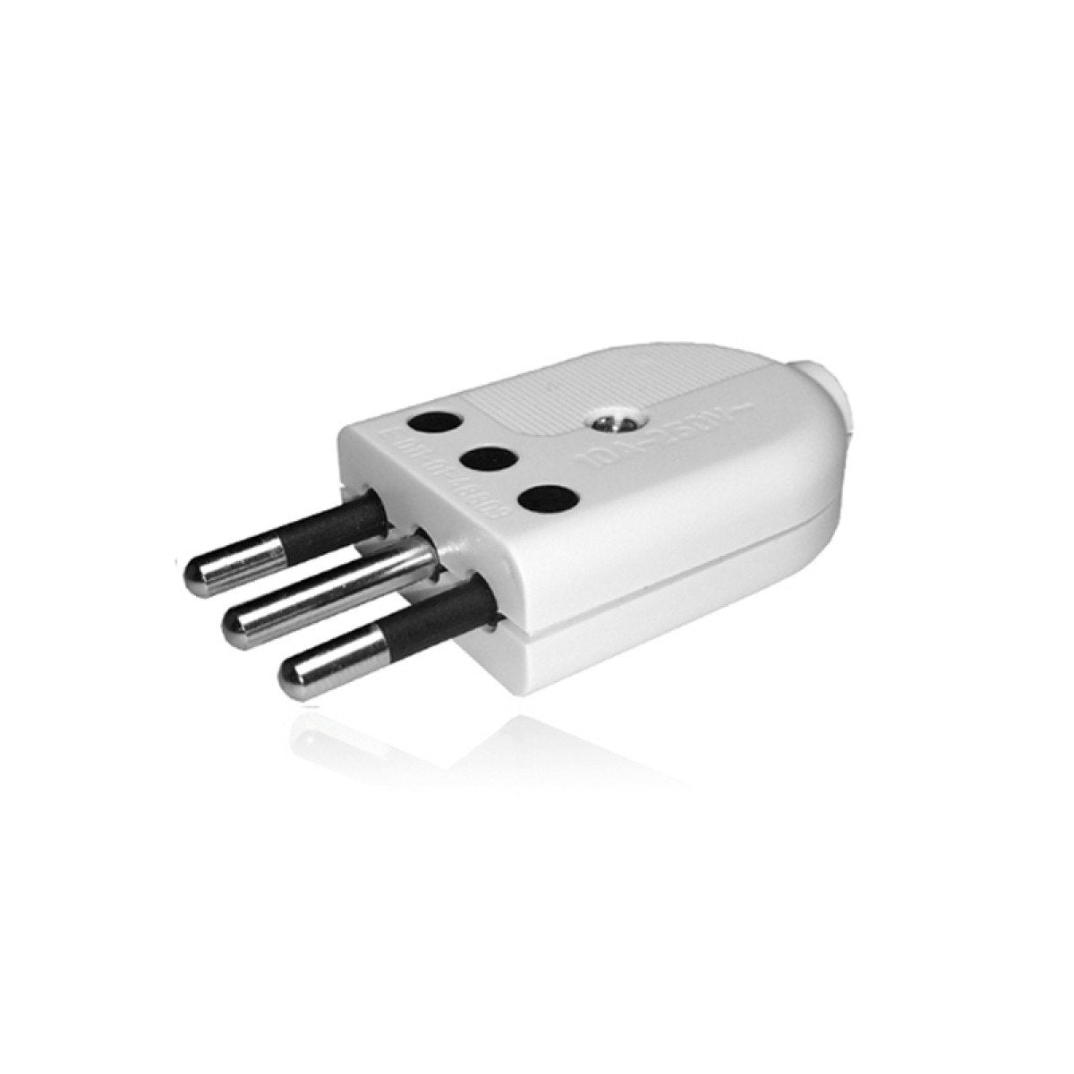 Enchufe Macho 2 X 10  C/T  Mec  Bco