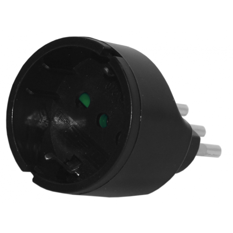 Enchufe Adaptador Schuko 16a Negro  0269 Mec