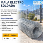 Rejilla Soldada Galv 0,90 X 3Mt X 1/2"