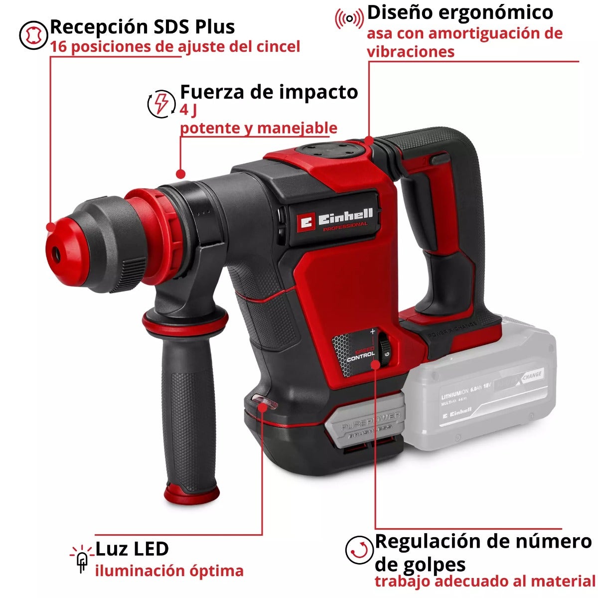 Einhell Martillo Demoledor Inalambrico - Tp-dh 18/4 Li Bl  4514190
