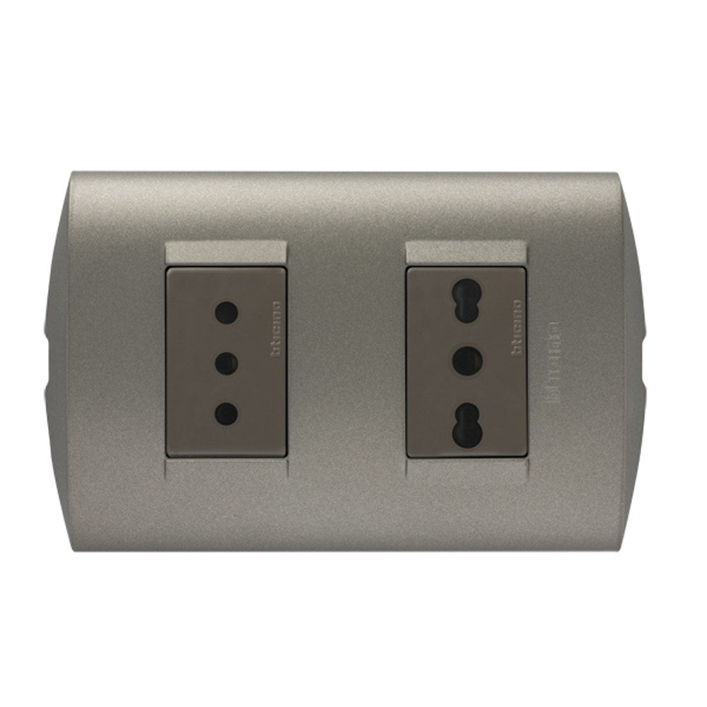 bTicino ENCHUFE EMB DOBLE 10+10|SLASH|16 MODUS TER