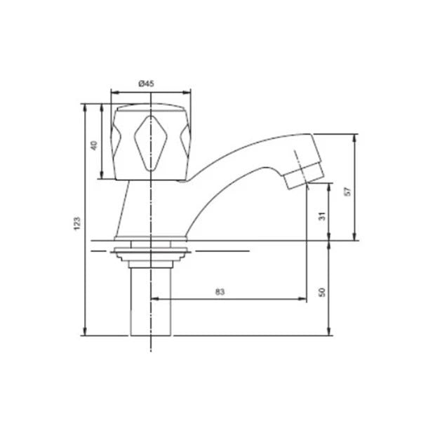 Stretto Llave Lavatorio Metal 20Ms0103400