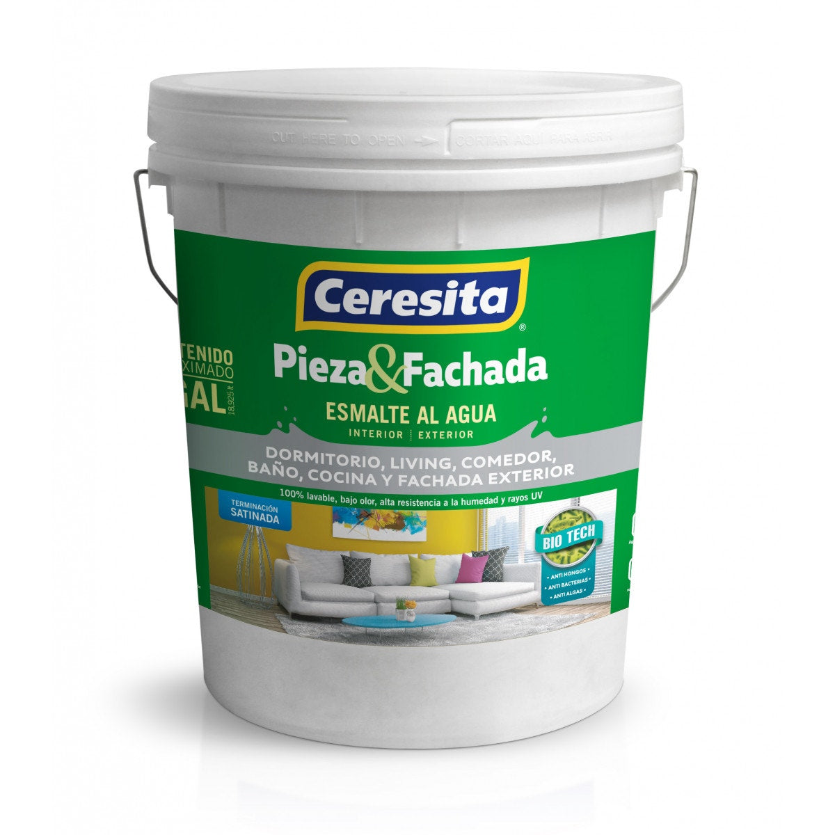 Ceresita Esmalte Al Agua Pieza Y Fach Base Blanco Tineta