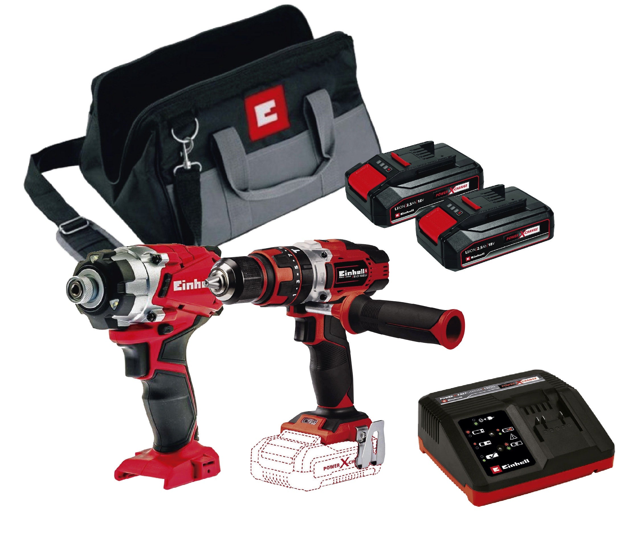 Einhell Taladro +Atornillador Impacto +2 Baterias +1 Cargador