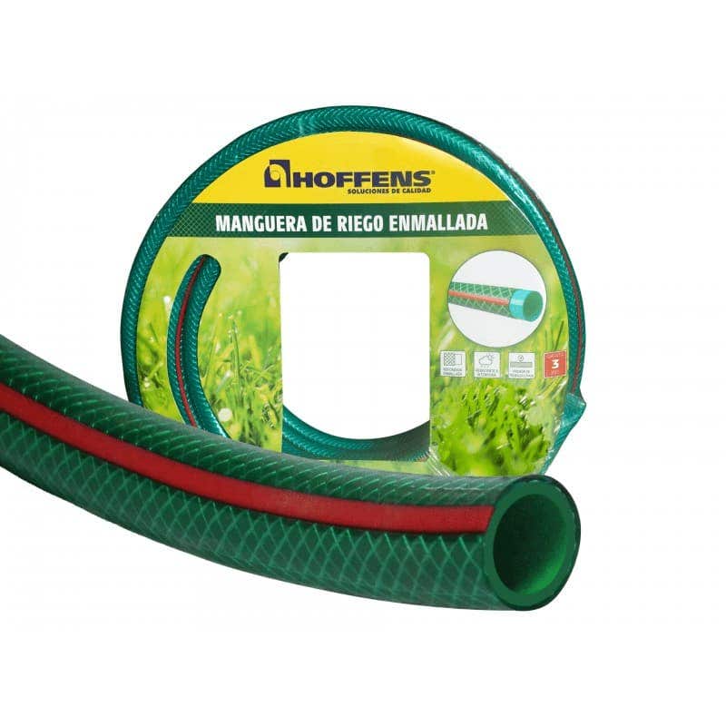 Manguera 1/2 Malla Extra Verde Linea Roja 10 Mt