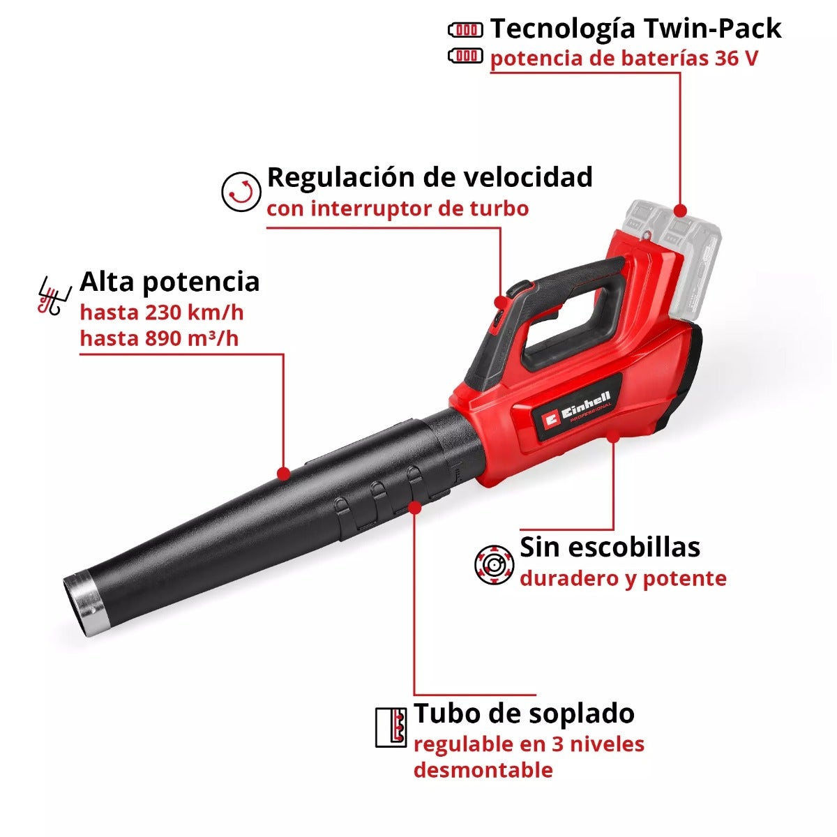 Einhell Soplador De Hojas Inalambrico - Gp-lb 36/230 Li E Bl-solo

 - 3433650