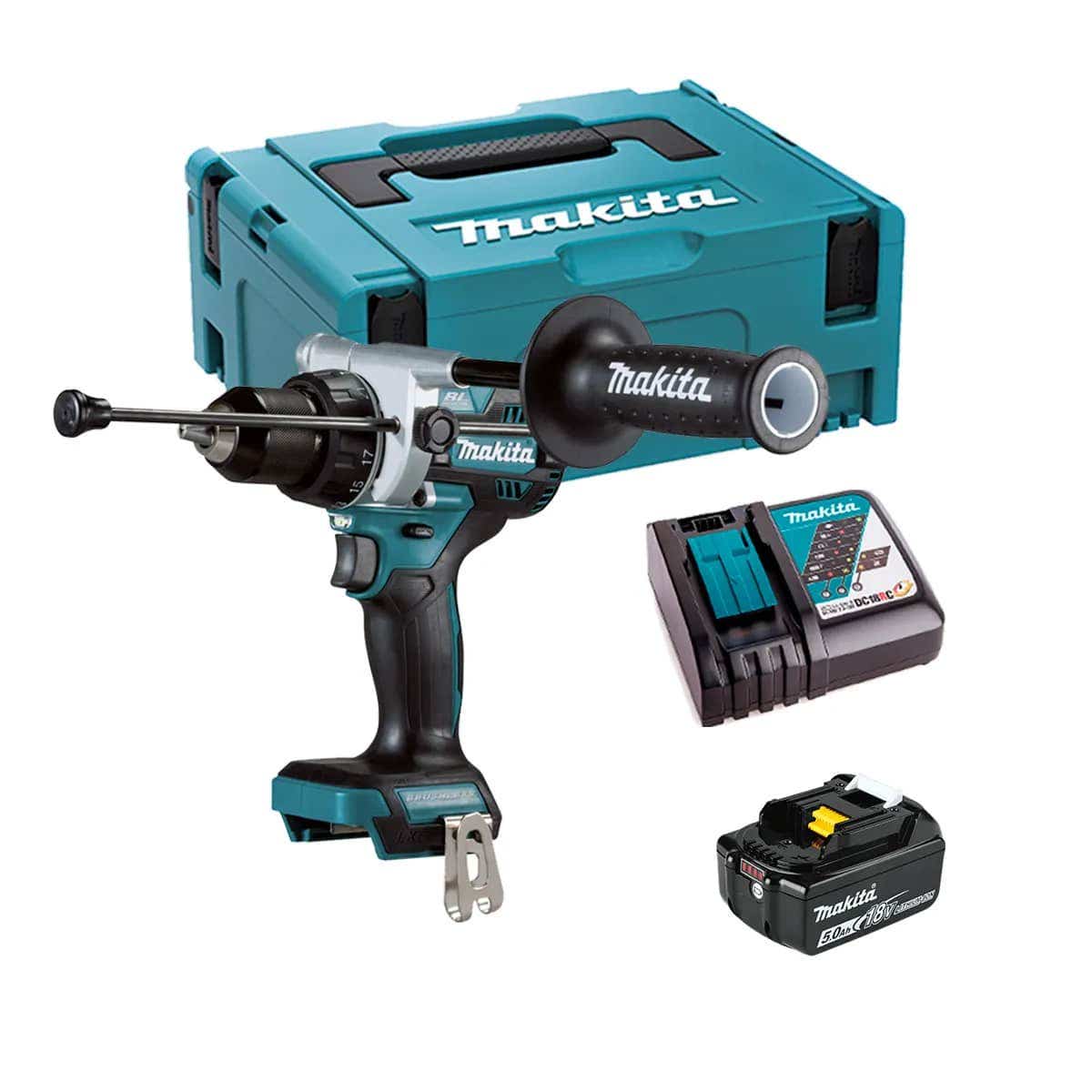 Makita Kit Taladro Percutor Inalambrico 13mm 18v  Dhp486rte