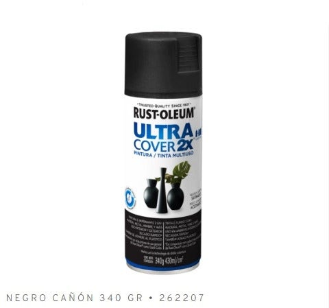 Rust-Oleum Spray Uc2X Negro Ca&ntilde;on Satinado 340Gr 262207