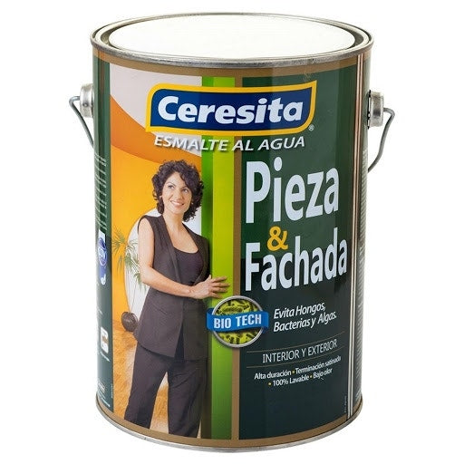 Ceresita Esmalte Al Agua Pieza Y Fachada Base Blanco 1Gl