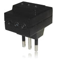 Enchufe Macho Triple Negro 0300Md0225