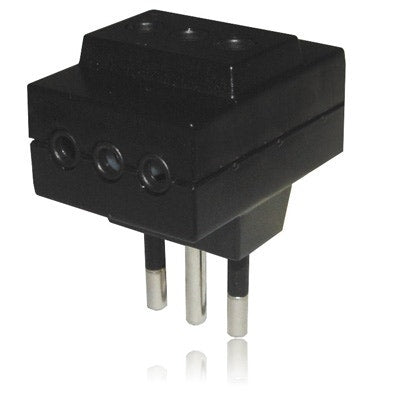 Enchufe Macho Triple Negro 0300Md0225