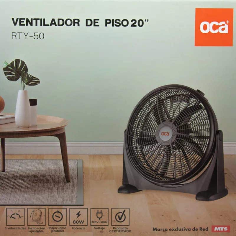 Ventilador Oca Piso 20" 80w Rty-50