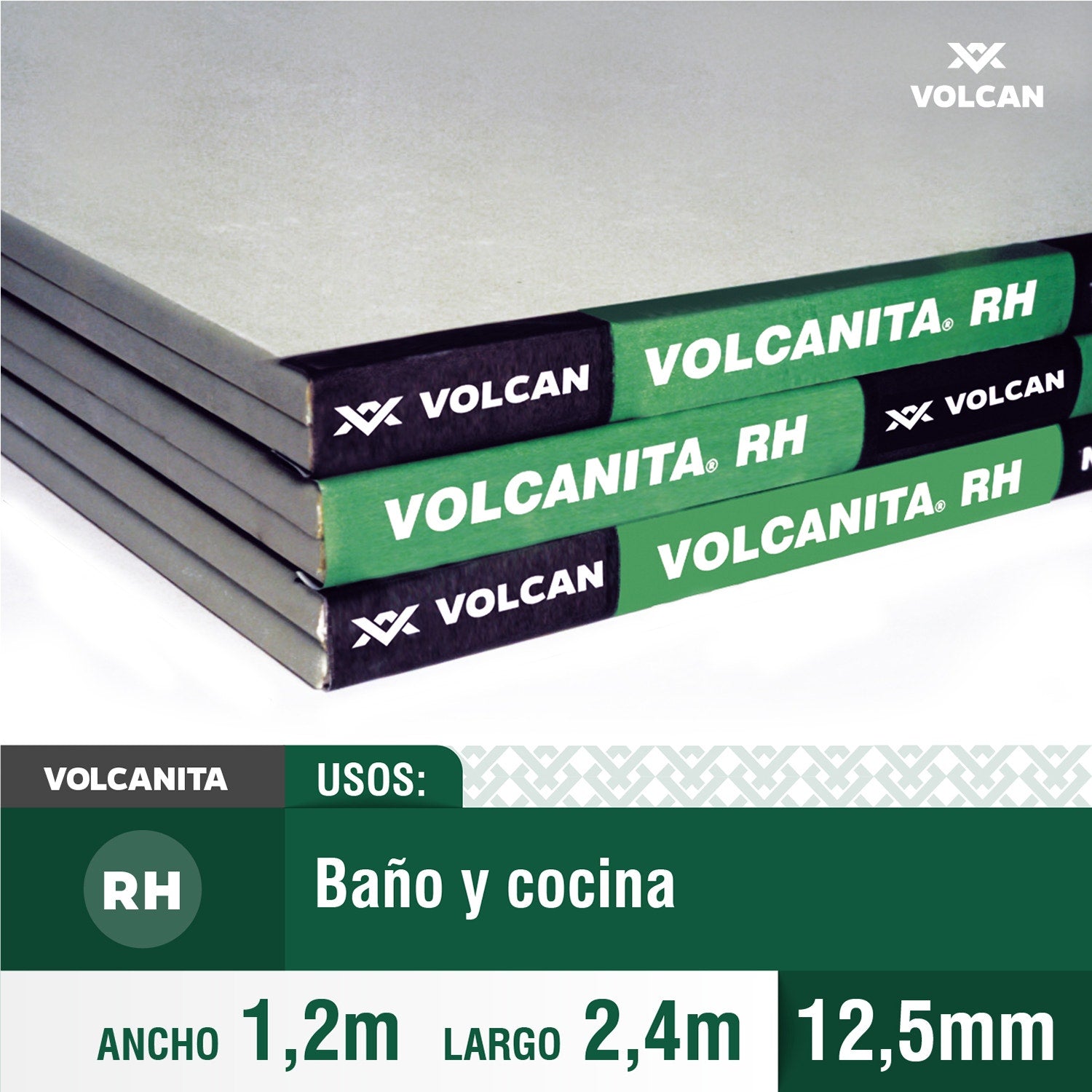 Plancha Volcanita Rh 12,5 Mm 1.20 X 2.40Mt