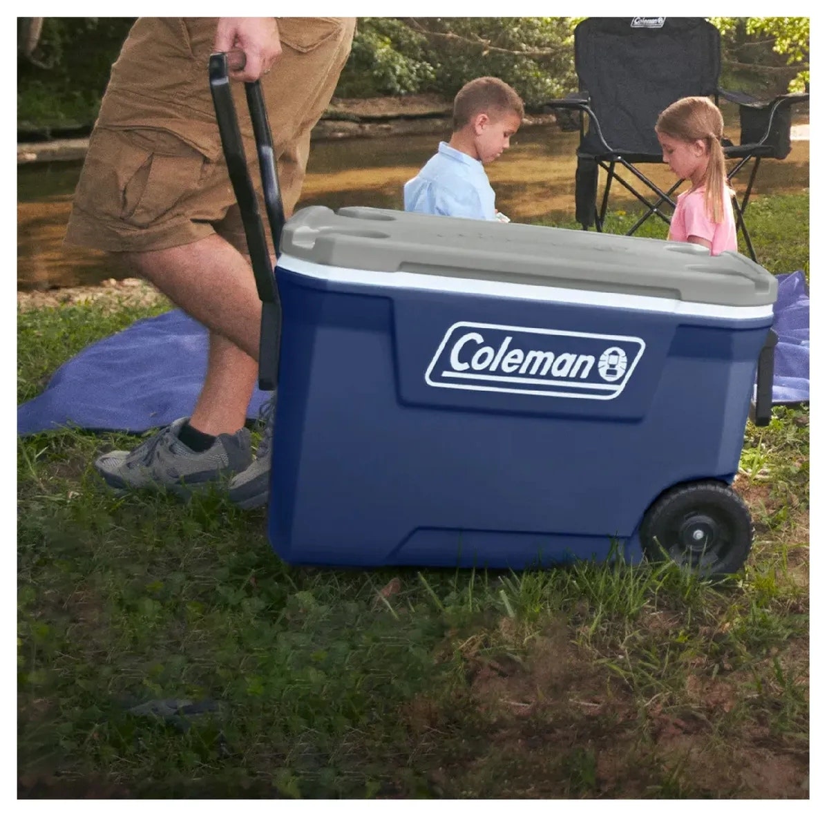 Cooler 62qt Azul 59lts  C/ruedas  Coleman