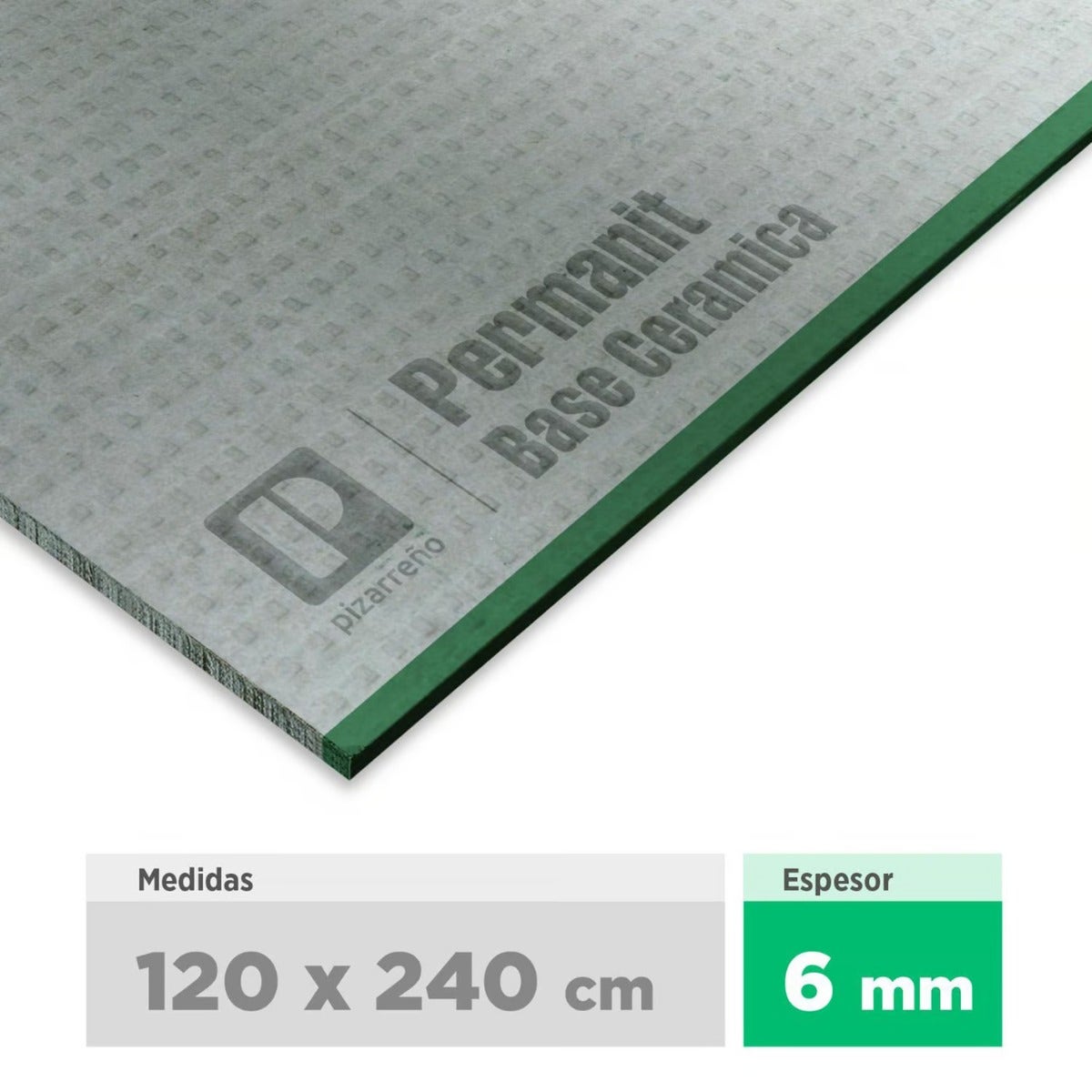 Plancha Fibrocemento Base Ceramica 6mm X120 X 24