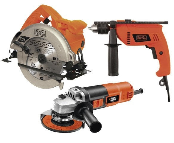 Black+Decker Pack Taladro + S.Circular + Esmeril