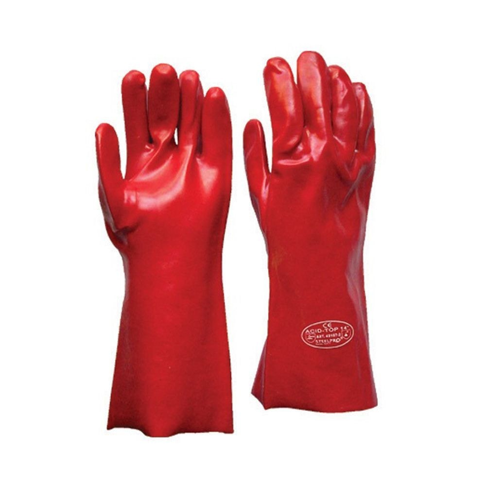 Guante Pvc Rojo 45 Cm 18 Acidos